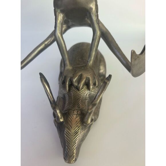 Vintage Avant Guard Whimsical Etched Pewter Animal Sculpture - Picture 6 of 8